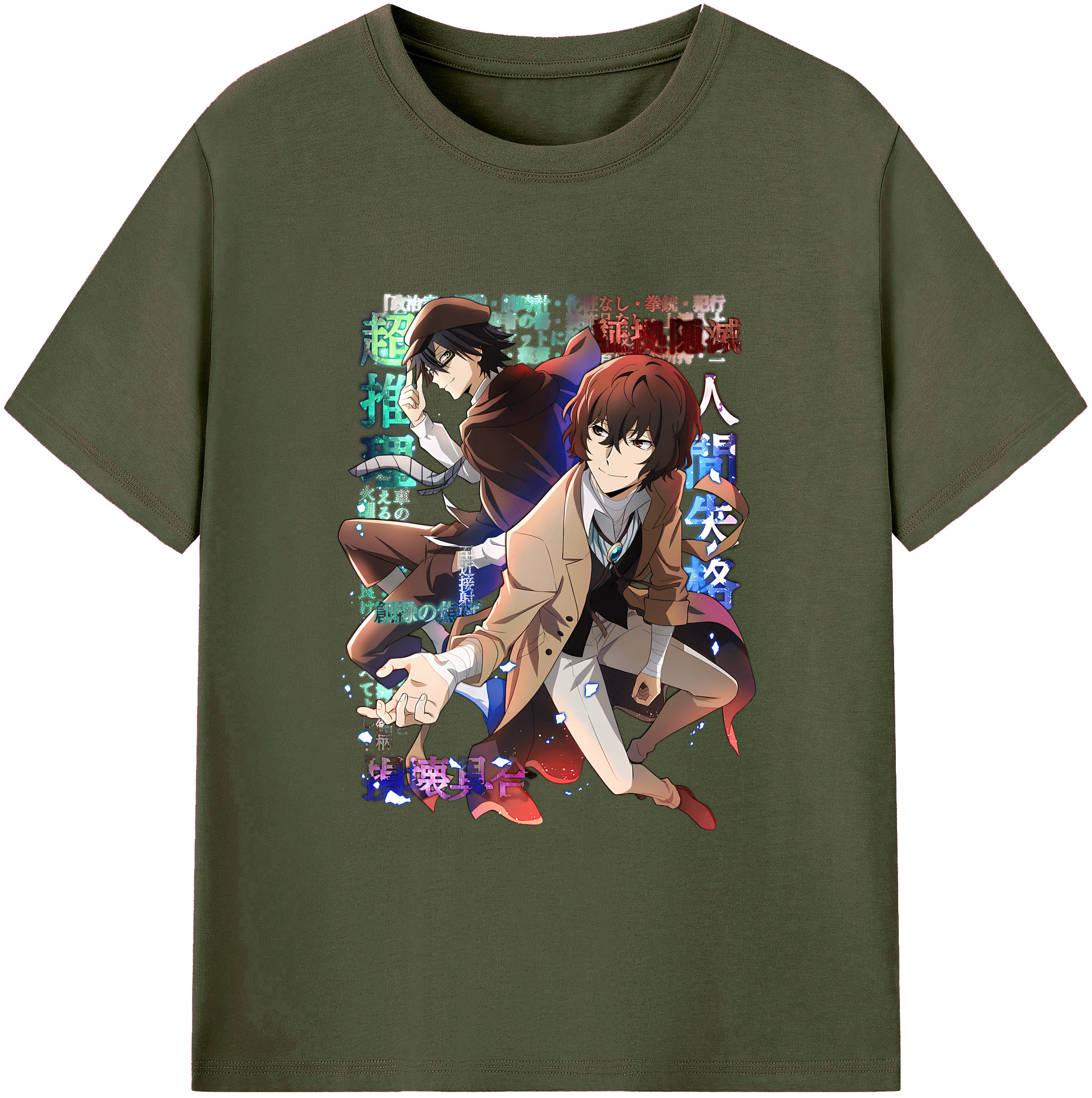 （画像用） 文豪ストレイドッグス Bungo Stray Dogs 綿100％ メンズ半袖Tシャツ｜肌触りやわらか＆通気性